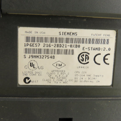 Siemens 216-2BD21-0XB0 Simatic S7-200 Compact PLC Unit 24VDC