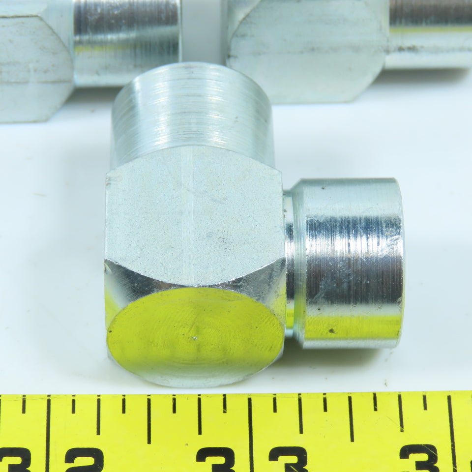 3/8"-18 NPT Hydraulic Hose Female Adapter 90° Elbow Fitting Lot of 3