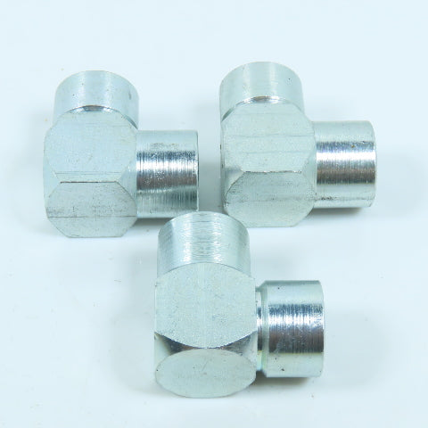 3/8"-18 NPT Hydraulic Hose Female Adapter 90° Elbow Fitting Lot of 3