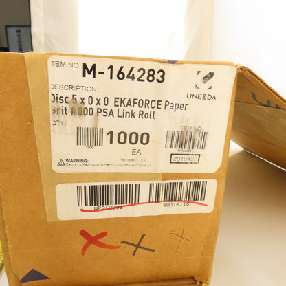 Uneeda M-164283 5" Diameter Sanding Disc Ekaforce Paper #800 Grit PSA Lot/1000