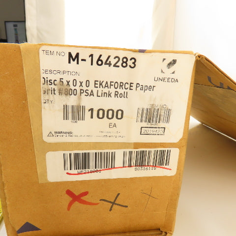 Uneeda M-164283 5" Diameter Sanding Disc Ekaforce Paper #800 Grit PSA Lot/1000