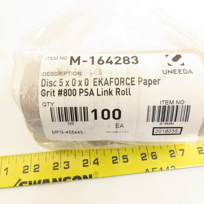 Uneeda M-164283 5" Diameter Sanding Disc Ekaforce Paper #800 Grit PSA Lot/1000