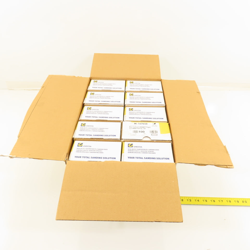 Uneeda M-167650 5" Diameter Sanding Disc EKAWET Paper #800 Grit Sq. Tab Lot/1000