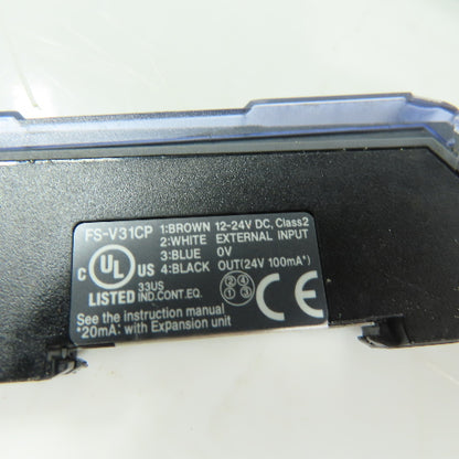 Keyence FS-V31CP Sensor Amplifier Fiber Optic Sensor W/Optic Sensors Damaged