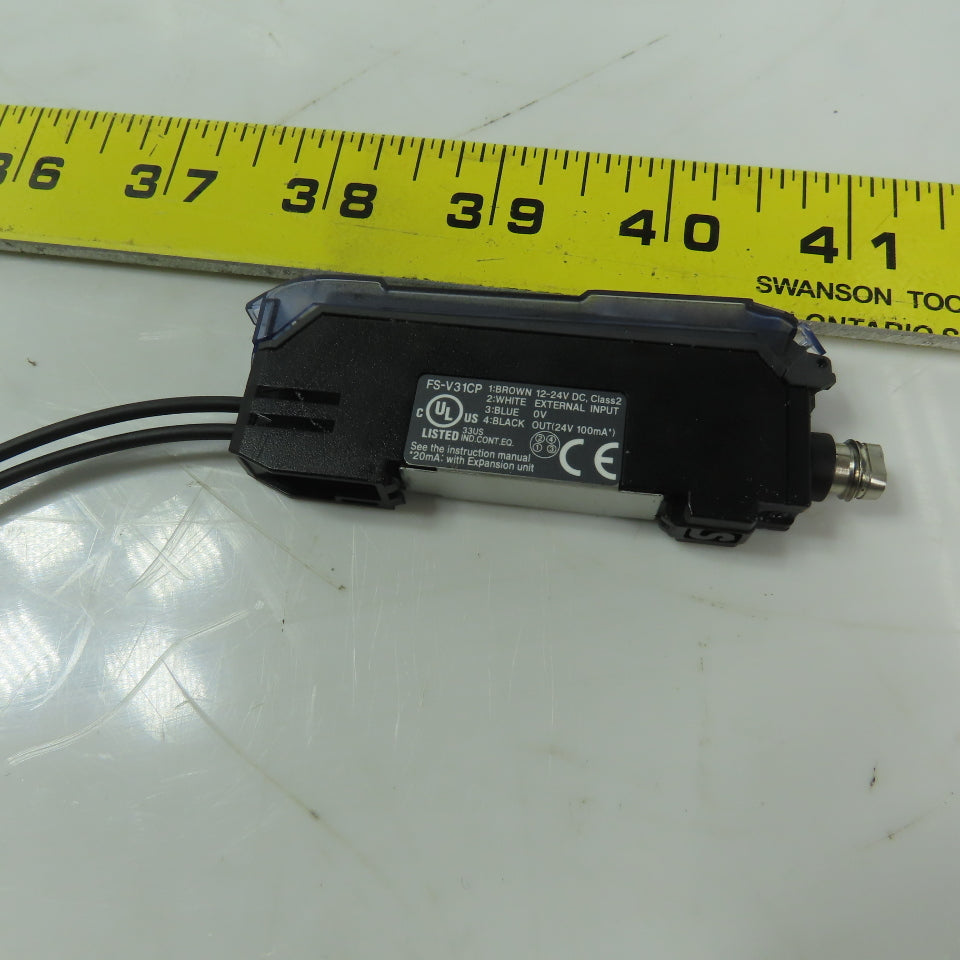 Keyence FS-V31CP Sensor Amplifier Fiber Optic Sensor W/Optic Sensors Damaged