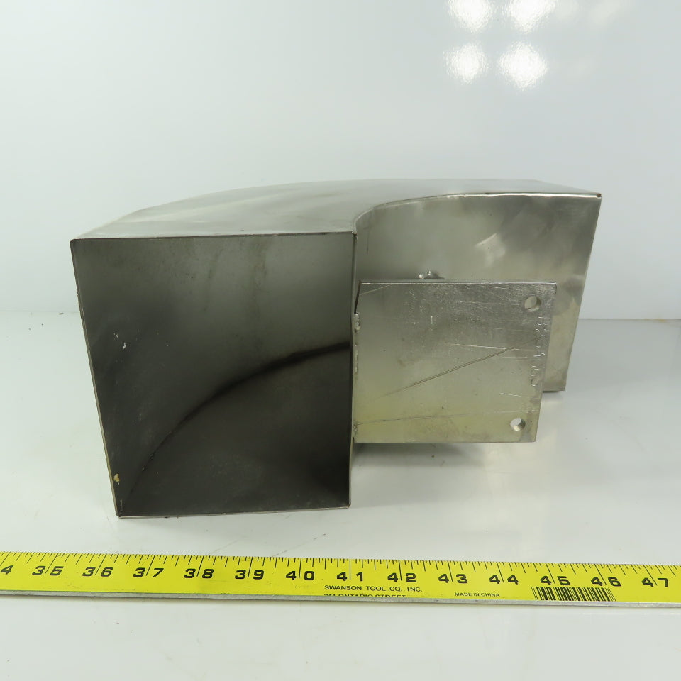 90° Elbow Duct Chute 136mm x 165mm Stainless Steel
