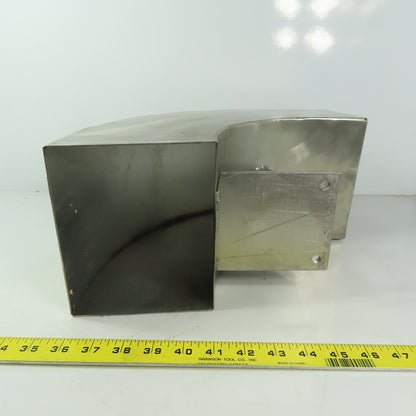 90° Elbow Duct Chute 136mm x 165mm Stainless Steel