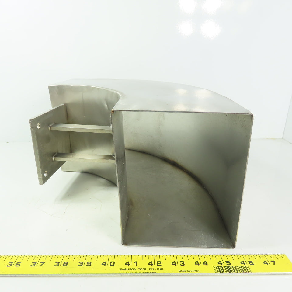 90° Elbow Duct Chute 136mm x 165mm Stainless Steel