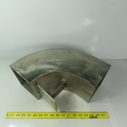 90° Elbow Duct Chute 136mm x 165mm Stainless Steel