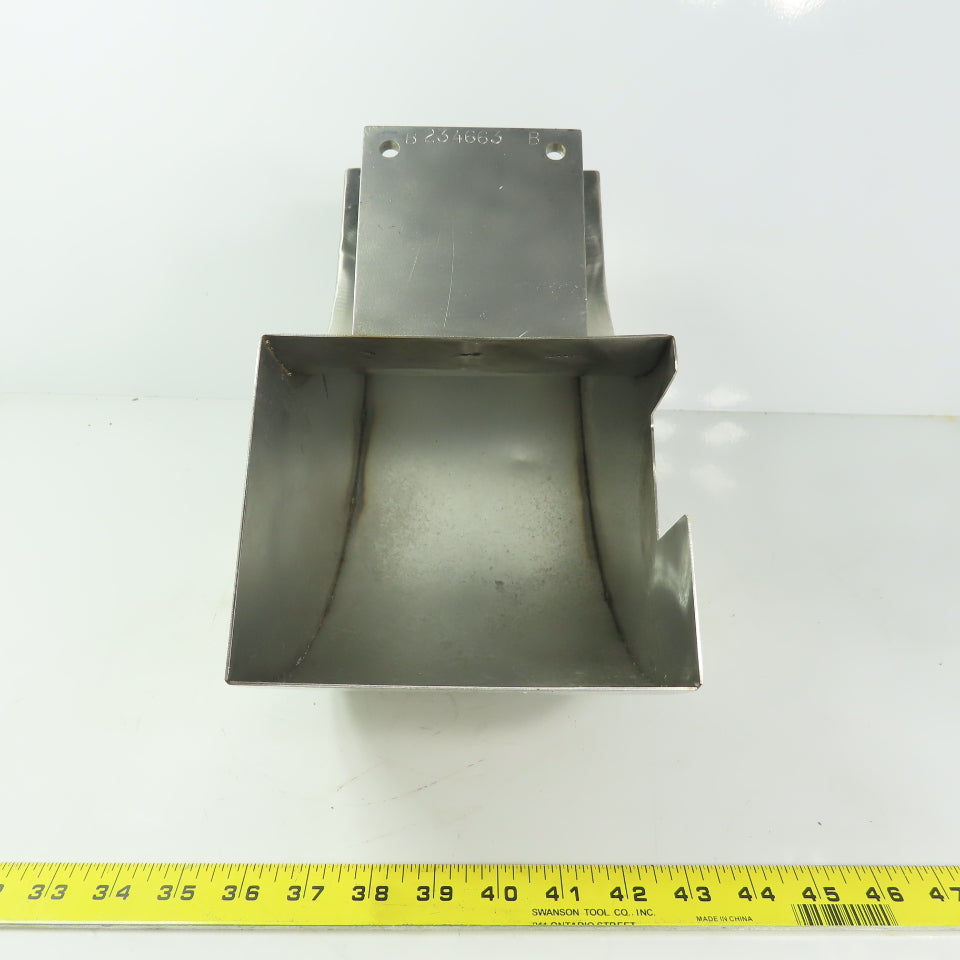 90° Elbow Duct Chute 136mm x 165mm Stainless Steel