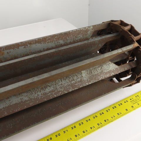 Drives 25-1/4"W x 92" L Chain Driven Steel Drag Cleated Conveyor Belt Chain D662