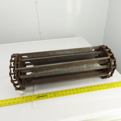 Drives 25-1/4"W x 92" L Chain Driven Steel Drag Cleated Conveyor Belt Chain D662
