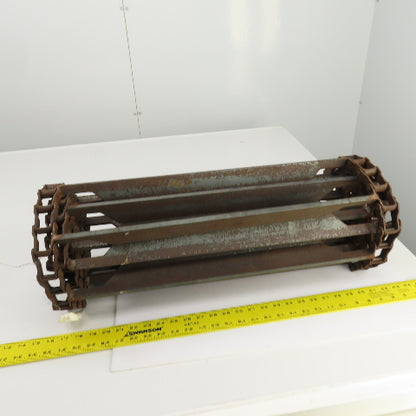Drives 25-1/4"W x 92" L Chain Driven Steel Drag Cleated Conveyor Belt Chain D662