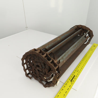 Drives 25-1/4"W x 92" L Chain Driven Steel Drag Cleated Conveyor Belt Chain D662
