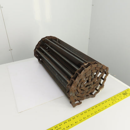 Drives 25-1/4"W x 92" L Chain Driven Steel Drag Cleated Conveyor Belt Chain D662