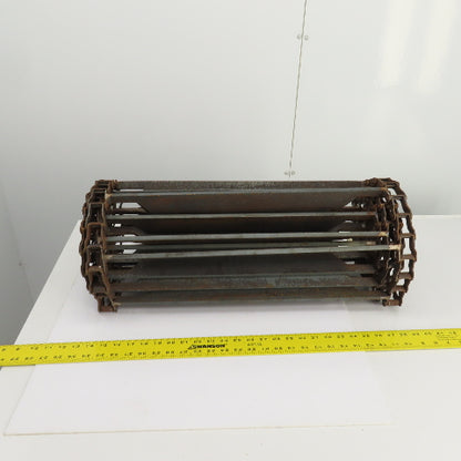 Drives 25-1/4"W x 92" L Chain Driven Steel Drag Cleated Conveyor Belt Chain D662