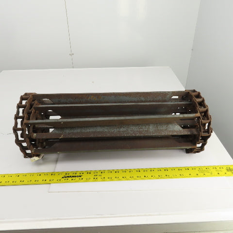 Drives 25-1/4"W x 92" L Chain Driven Steel Drag Cleated Conveyor Belt Chain D662