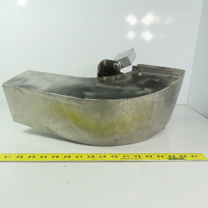 90° Transition Elbow Duct Chute 95mm x 114mm To 130mm x 130mm Stainless Steel