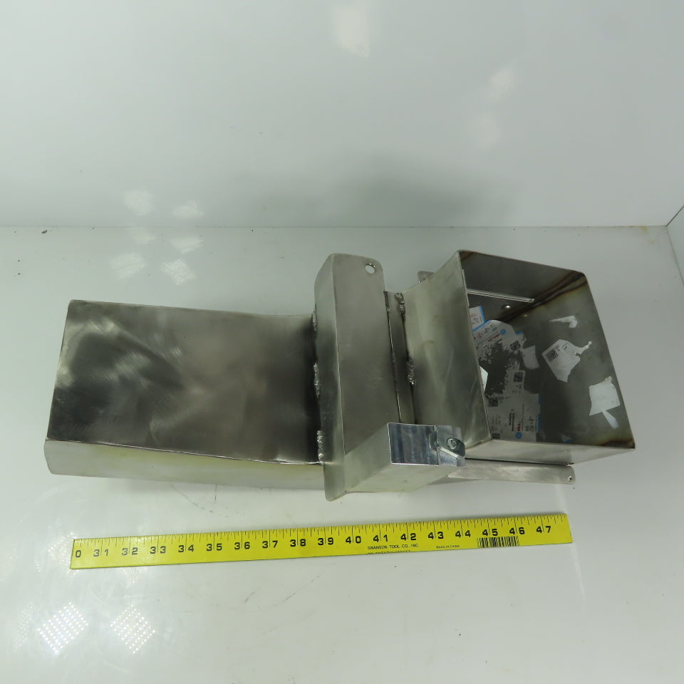 90° Transition Elbow Duct Chute 95mm x 114mm To 130mm x 130mm Stainless Steel