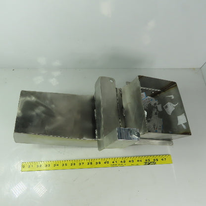 90° Transition Elbow Duct Chute 95mm x 114mm To 130mm x 130mm Stainless Steel