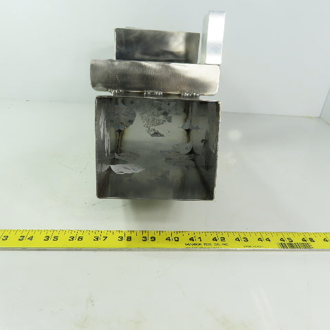 90° Transition Elbow Duct Chute 95mm x 114mm To 130mm x 130mm Stainless Steel