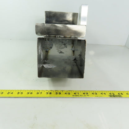 90° Transition Elbow Duct Chute 95mm x 114mm To 130mm x 130mm Stainless Steel