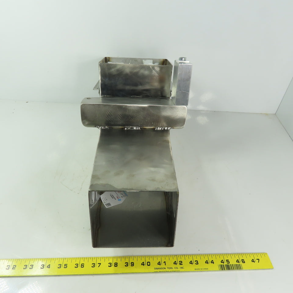 90° Transition Elbow Duct Chute 95mm x 114mm To 130mm x 130mm Stainless Steel