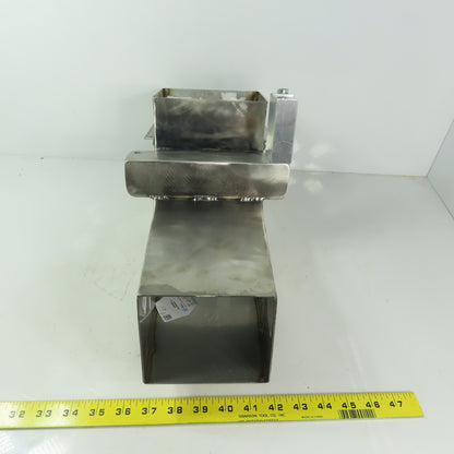 90° Transition Elbow Duct Chute 95mm x 114mm To 130mm x 130mm Stainless Steel