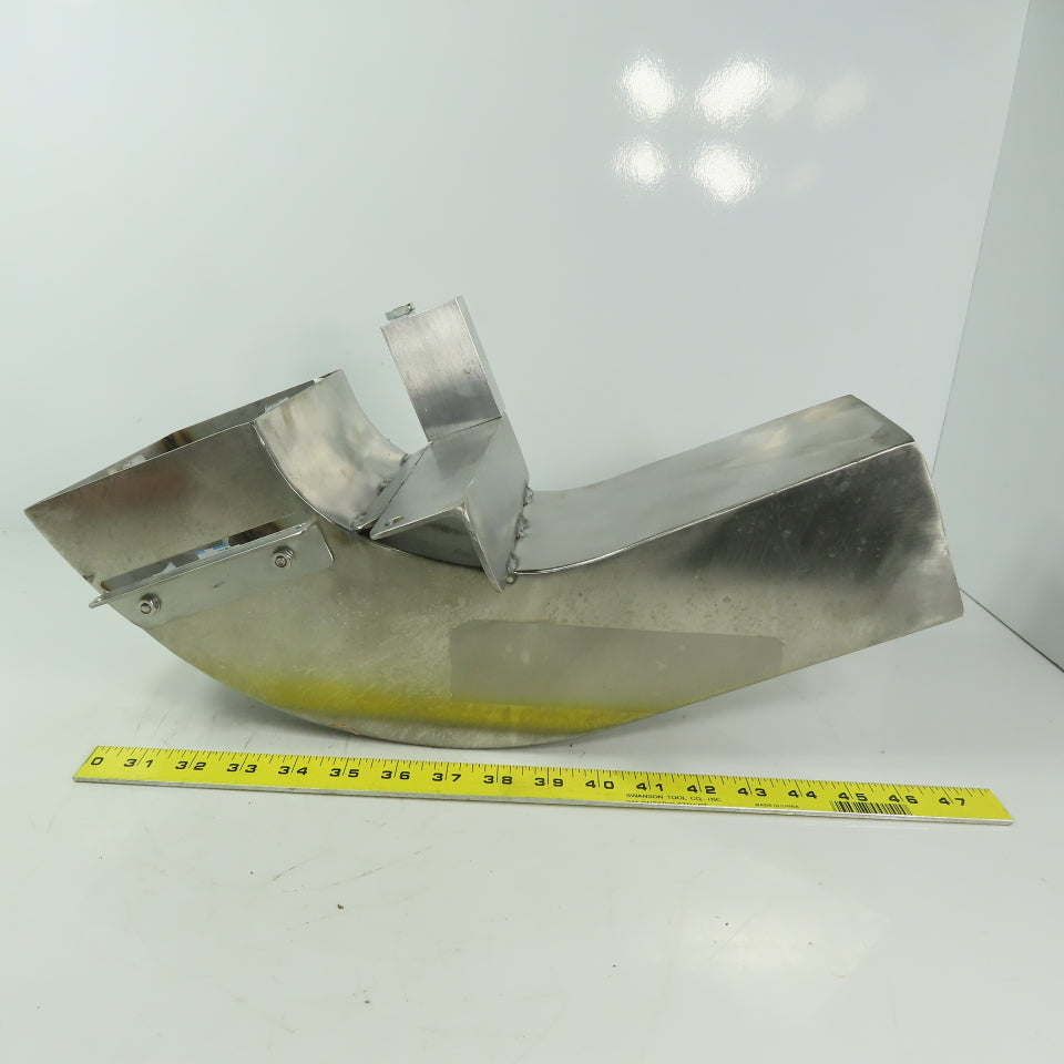 90° Transition Elbow Duct Chute 95mm x 114mm To 130mm x 130mm Stainless Steel