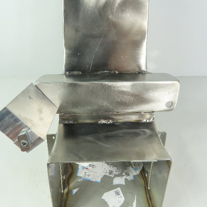 90° Transition Elbow Duct Chute 95mm x 114mm To 130mm x 130mm Stainless Steel
