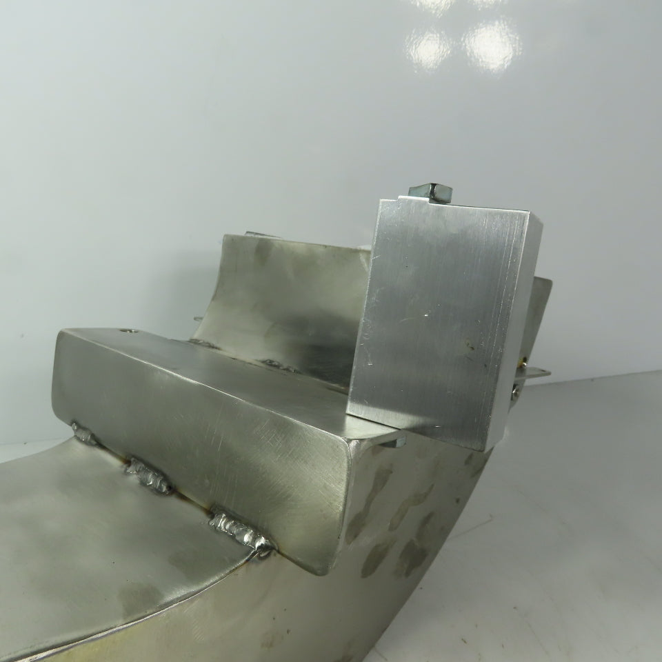 90° Transition Elbow Duct Chute 95mm x 114mm To 130mm x 130mm Stainless Steel