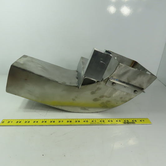 90° Transition Elbow Duct Chute 95mm x 114mm To 130mm x 130mm Stainless Steel