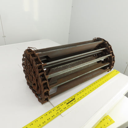 Drives 25-1/4"W x 117"L Chain Driven Steel Drag Cleated Conveyor Belt Chain D662