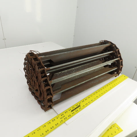 Drives 25-1/4"W x 117"L Chain Driven Steel Drag Cleated Conveyor Belt Chain D662