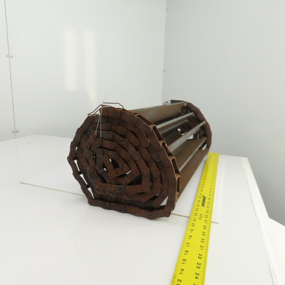 Drives 25-1/4"W x 117"L Chain Driven Steel Drag Cleated Conveyor Belt Chain D662