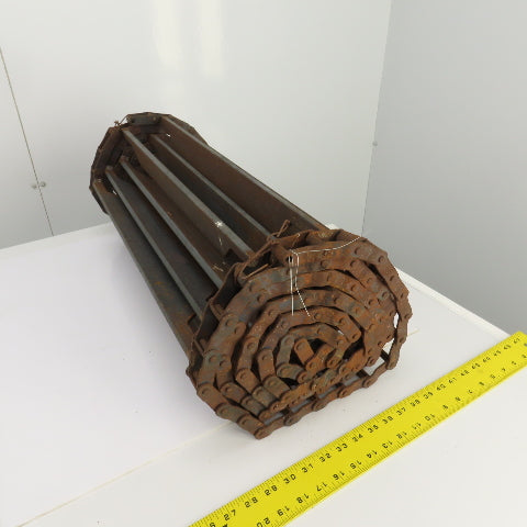 Drives 25-1/4"W x 117"L Chain Driven Steel Drag Cleated Conveyor Belt Chain D662