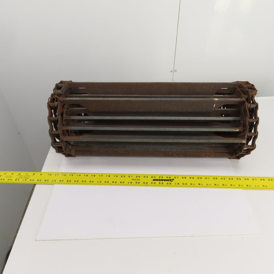 Drives 25-1/4"W x 117"L Chain Driven Steel Drag Cleated Conveyor Belt Chain D662