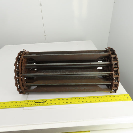 Drives 25-1/4"W x 117"L Chain Driven Steel Drag Cleated Conveyor Belt Chain D662