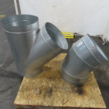 18" 20 Gauge Galvanized Steel HVAC Duct Work Wye & 45° Elbow Lot Of 2