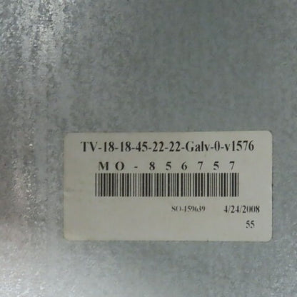 18" 20 Gauge Galvanized Steel HVAC Duct Work Wye & 45° Elbow Lot Of 2