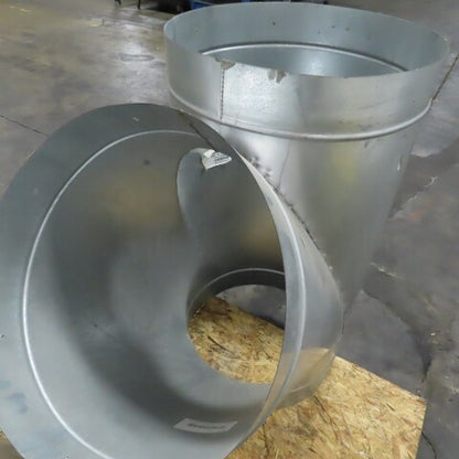 18" 20 Gauge Galvanized Steel HVAC Duct Work Wye & 45° Elbow Lot Of 2