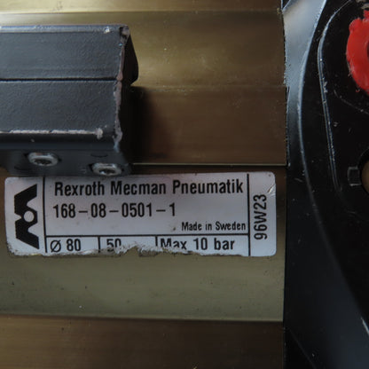 Rexroth Mecman 168-08-0501-1 Pneumatic Cylinder 50mm Stroke 80mm Bore 25mm Rod