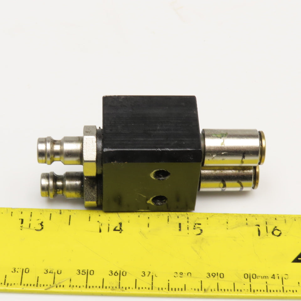 2 Port Parallel Quick Connect Air Line Mounting Block M5 x M10 Ports
