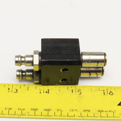 2 Port Parallel Quick Connect Air Line Mounting Block M5 x M10 Ports