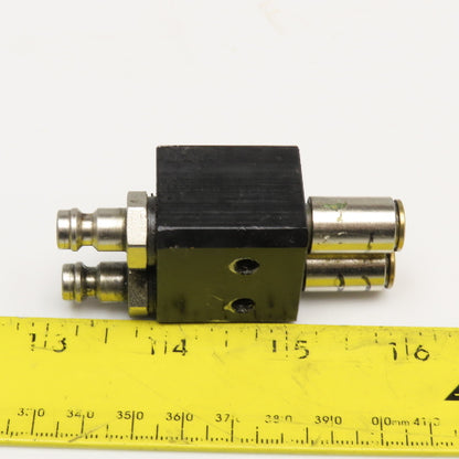 2 Port Parallel Quick Connect Air Line Mounting Block M5 x M10 Ports