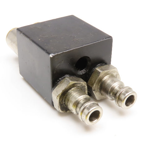 2 Port Parallel Quick Connect Air Line Mounting Block M5 x M10 Ports