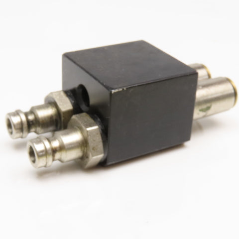 2 Port Parallel Quick Connect Air Line Mounting Block M5 x M10 Ports