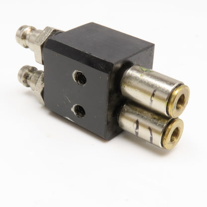 2 Port Parallel Quick Connect Air Line Mounting Block M5 x M10 Ports