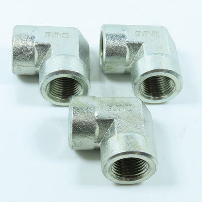 Eaton 2087-8-8S Hydraulic Adapter 90° Elbow 1/2"-14 NPT Female x Female Lot of 3