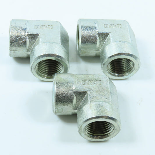 Eaton 2087-8-8S Hydraulic Adapter 90° Elbow 1/2"-14 NPT Female x Female Lot of 3